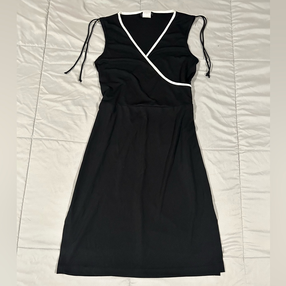 A-List By Wrapper Black and White A Line Dress Women’s Size 4 Vintage Wrap